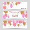Set of celebration party banners with pink and golden balloons.