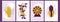 A set of celestial posters with a female hand and symbols. Esotericism and palmistry, the symbol of the moon and the sun