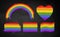 Set of chalked rainbow LGBT flag color banners