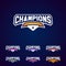 Set of the Champion sports league logo emblem badge graphic with star