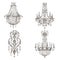 Set of chandelier drawings