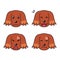 Set of character irish setter dog faces showing different emotions