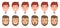 Set of character s emotions. Cartoon vector illustration. Boy and bearded man facial emotions