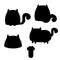 Set of character silhouette cats. Vector illustration