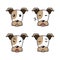 Set of character wire fox terrier dog faces showing different emotions