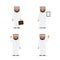 Set characters arab man in various poses. Arab businessman. Vector illustration in flat style