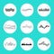 Set of Charts in Circles on Vector Illustration
