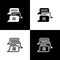Set Chat bot icon isolated on black and white background. Chatbot icon. Vector