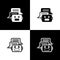Set Chat bot icon isolated on black and white background. Chatbot icon. Vector