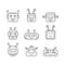 Set Chat bot vector icon faces