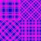 Set checkered seamless patterns. Blue and fuchsia trend color cell background. Vector stock abstract colorfull backdrop