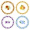 Set of cheerful beautiful multicolored wreaths and flower motifs. Design elements for spring and easter design. Cute