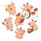 Set of cheerful pigs. Cartoon