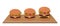 Set of cheese burger on wooden board