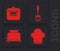 Set Chef hat, Slow cooker, Spatula and Toaster icon. Vector