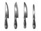 Set of Chef Knives engraving vector illustration