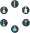 Set of chemical flat icons 1