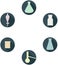 Set of chemical flat icons 2