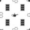 Set Chemical formula consisting of benzene rings, Canister for motor machine oil and Barrel oil on seamless pattern