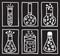 Set of chemical test tubes