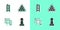 Set Chess, Mahjong pieces, Tic tac toe game and Billiard balls in triangle icon. Vector