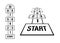 Set of child hopscotch game templates. Vector stock illustration.