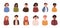 Set of children avatars. Bundle of smiling faces of teen boys and girls with different hairstyles, skin colors