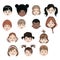 Set of children of different nationalities. Collection of portraits of children from all over the world. Illustration of