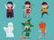 Set of children halloween characters