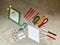 Set for children`s creativity, how to make a kite.