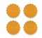 Set of Chinese moon cake on white, Top view vector