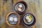 Set of Chinese steamed dimsum in bamboo containers