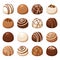 Set of chocolate candies. Vector illustration.