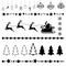 set of chrismas symbols, black filled winter season design vector decorative elements
