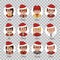 Set of Christmas characters. Set of avatars office team in Christmas hats. Characters in Christmas caps.Christmas icons