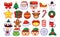 Set Of Christmas Emojis Isolated On White Background
