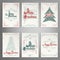 Set Of Christmas Greeting Cards.