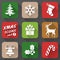 Set of christmas icons in flat style