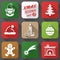 Set of christmas icons in flat style