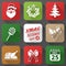 Set of christmas icons in flat style