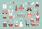 Set of Christmas illustrations, design elements. Collection of xmas elements