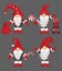 Set of Christmas little Gnomes. Santa Claus