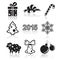 Set of christmas and new year flat icons