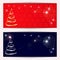 Set of Christmas or New Year horizontal banners sparkling with snowflakes.