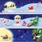 Set of Christmas and New Year horizontal banners w