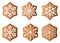 Set Christmas snowflakes gingerbread illustration