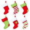 Set of Christmas socks. Vector illustration.