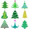Set of Christmas tree icons great for any use, Vector EPS10.