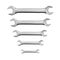 A set of chrome-plated spanners for a mechanic in vector.Realistic metal spanner keys vector illustration.