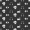 Set Cinema camera, Speaker mute, Printer and Headphones on seamless pattern. Vector